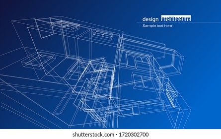Abstract architecture background with modern buildings and landmarks design