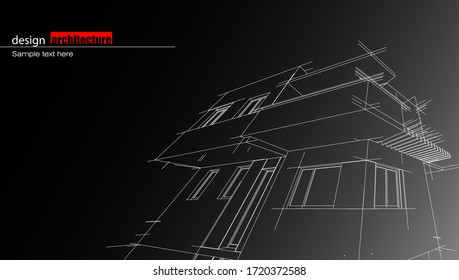 Abstract architecture background with modern buildings and landmarks design