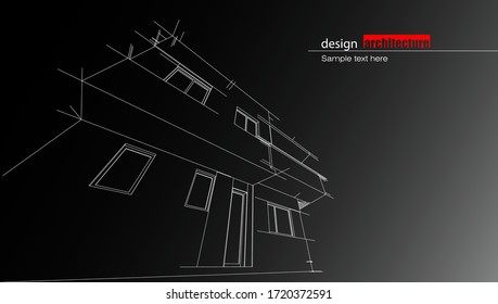 Abstract architecture background with modern buildings and landmarks design