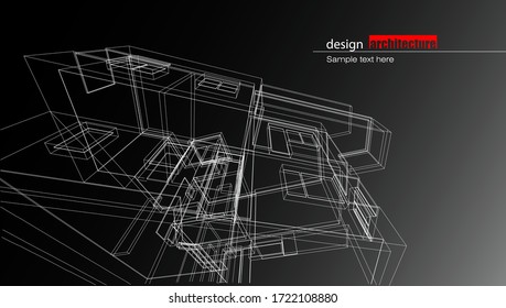 Abstract architecture background with modern buildings and landmarks design
