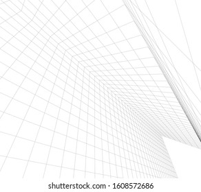 abstract architecture background vector 3d illustration