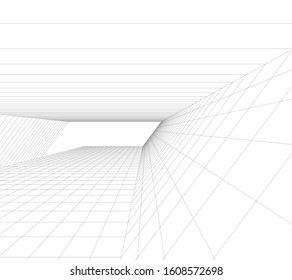 abstract architecture background vector 3d illustration