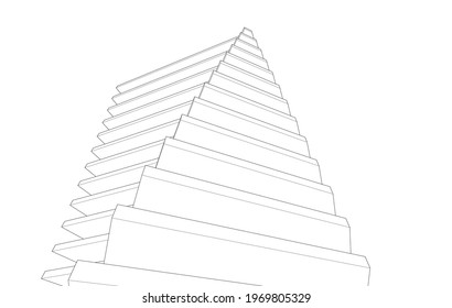 abstract architecture background vector 3d illustration