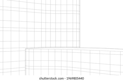 abstract architecture background vector 3d illustration
