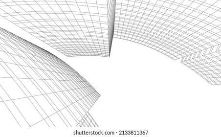 abstract architecture background vector drawing