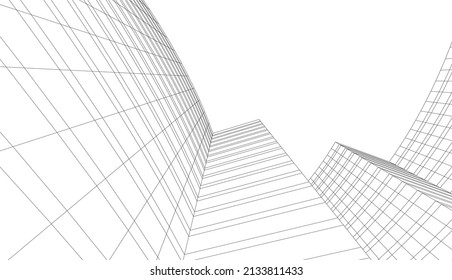 abstract architecture background vector drawing