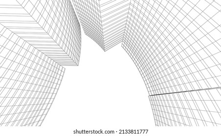 abstract architecture background vector drawing