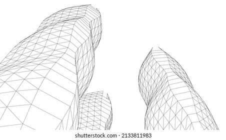 abstract architecture background vector drawing