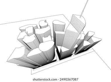 Ilustración vectorial de fondo de arquitectura abstracta