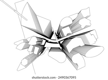 abstract architecture background vector illustration