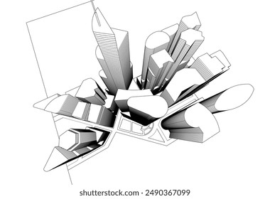 abstract architecture background vector illustration