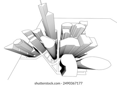 abstract architecture background vector illustration