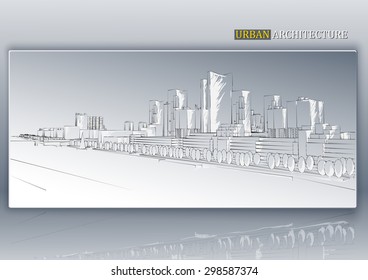 Abstract architecture background. Vector illustration.
