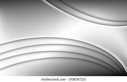 Abstract Architecture Background. White Grey Circular Building. 3d Rendering