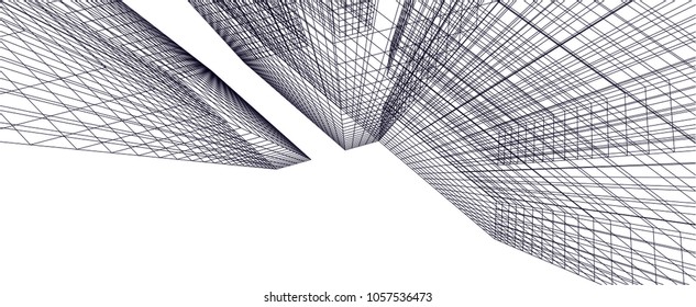 Abstract architecture building