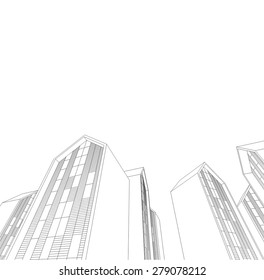 Abstract architecture building