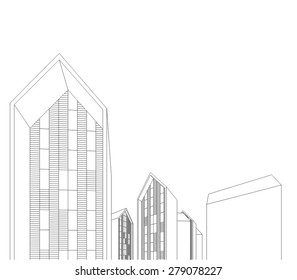 Abstract architecture building