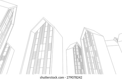 Abstract architecture building