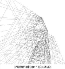 Abstract architecture building