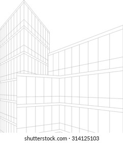 Abstract architecture building