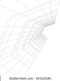 Abstract architecture building
