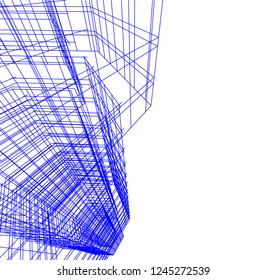 abstract architecture building 3d