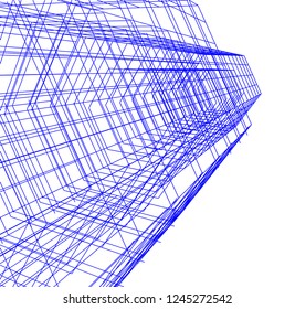 abstract architecture building 3d
