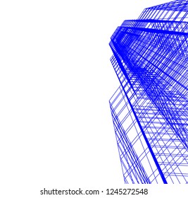 abstract architecture building 3d