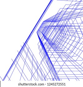 abstract architecture building 3d