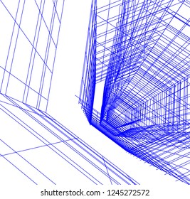 abstract architecture building 3d