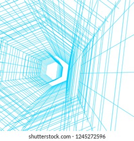 abstract architecture building 3d