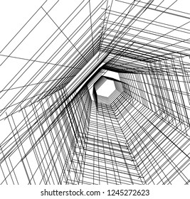abstract architecture building 3d