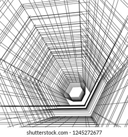 abstract architecture building 3d
