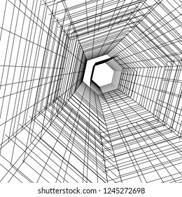 abstract architecture building 3d
