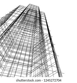 abstract architecture building 3d