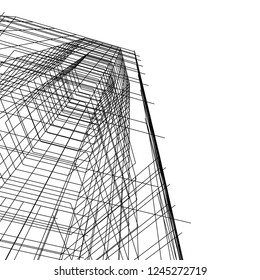abstract architecture building 3d