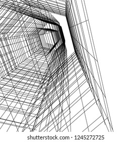 abstract architecture building 3d