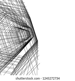 abstract architecture building 3d