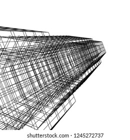 abstract architecture building 3d