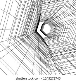abstract architecture building 3d