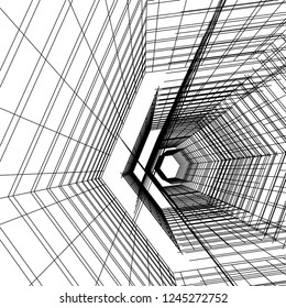 abstract architecture building 3d