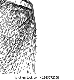 abstract architecture building 3d