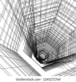 abstract architecture building 3d