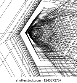 abstract architecture building 3d