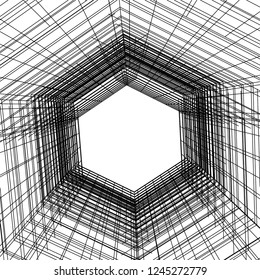 abstract architecture building 3d