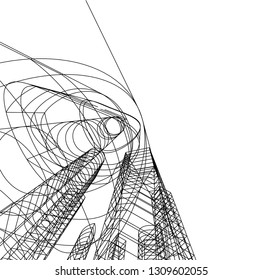 abstract architecture, building 3d 