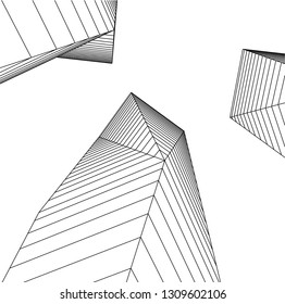 abstract architecture, building 3d 