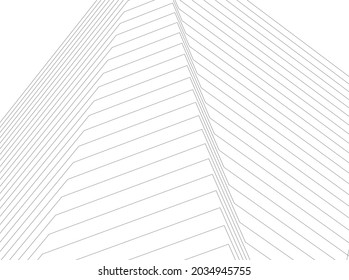 abstract architecture building 3d drawing 