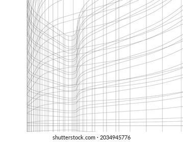 abstract architecture building 3d drawing 