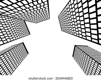 dibujo 3d de construcción de arquitectura abstracta 